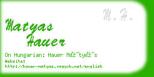 matyas hauer business card